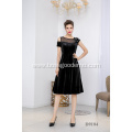 Fashion Pleat Slim Elegant Tulle Color Formal Prom Women Evening Dress